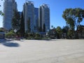 Sarona market, Tel Aviv, Israel. View from entrance.